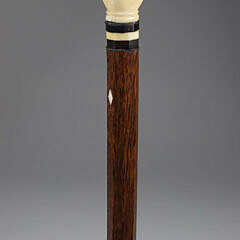 Whaler Made Clenched Fist Holding Ebonized Rod Walking Stick, 19th Century