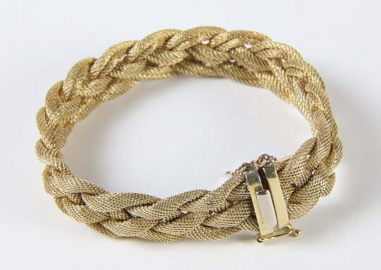 163-5655 Unoaerre 14k Gold Mesh Bracelet A 8398 JPG