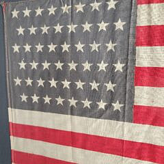 Framed Antique Cotton 48 Star United States American Flag