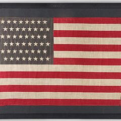 Framed Antique Cotton 48 Star United States American Flag