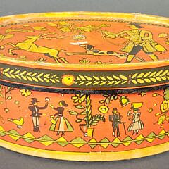 Vintage Tony Sarg Oval Paper Decorated Covered Box