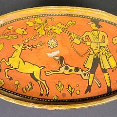 Vintage Tony Sarg Oval Paper Decorated Covered Box