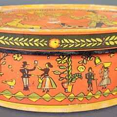 Vintage Tony Sarg Oval Paper Decorated Covered Box