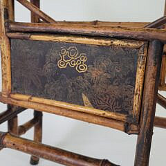 Antique Aesthetic Movement Bamboo and Lacquer Magazine Newspaper Rack