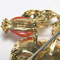 Tiffany & Co. 18k Gold and Coral Flower Brooch