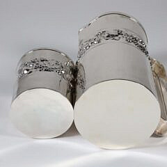 Israeli Sterling Silver Tumbler and Water Pitcher