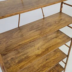 Large Antique Aesthetic Movement Bamboo and Pine Bookshelf