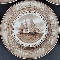 Set of Twelve Vintage Wedgwood American Clipper Ship Porcelain Plates