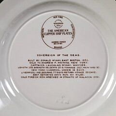 Set of Twelve Vintage Wedgwood American Clipper Ship Porcelain Plates
