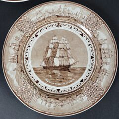 Set of Twelve Vintage Wedgwood American Clipper Ship Porcelain Plates
