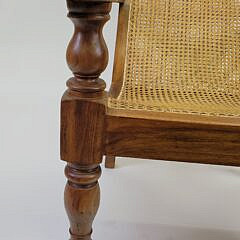 Vintage Anglo Indian Teakwood Plantation Chair and Ottoman