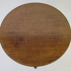 Antique Queen Anne Walnut Tilt Top Birdcage Tea Table