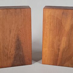 Pair of Mid Century Modern Walnut Ceramic Insert Bookends