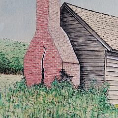 Edward G. Carson (1920-2004) Watercolor “Virginia Smokehouse”