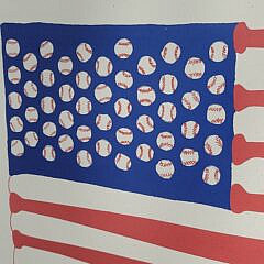 Vintage Woody Jackson “America’s Pastime” Patriotic Baseball Serigraph Print