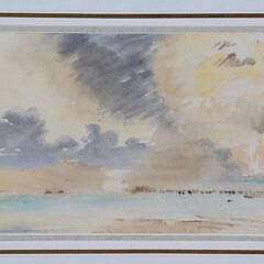 Roland Vivian Pitchforth Watercolor “Cloudy Day Over the Marsh”