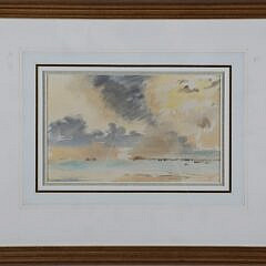 Roland Vivian Pitchforth Watercolor "Cloudy Day Over the Marsh"