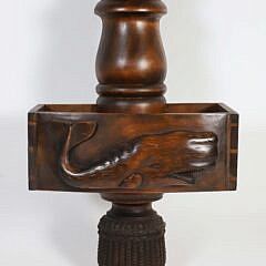 Nantucket Greeting or Business Card Rack with Carved Whale and Nantucket Basket Base