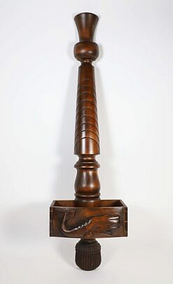 Nantucket Greeting or Business Card Rack with Carved Whale and Nantucket Basket Base