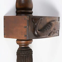 Nantucket Greeting or Business Card Rack with Carved Whale and Nantucket Basket Base