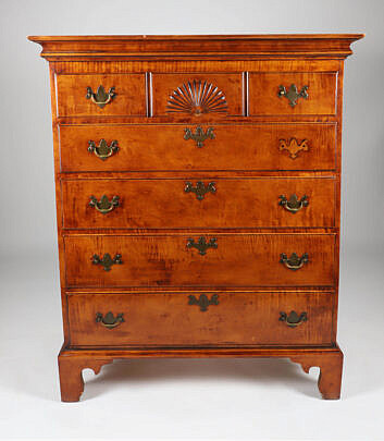 18-5705 Eldred Wheeler Tiger Maple Chest A IMG_9814