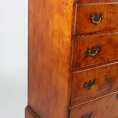 Labeled Eldred Wheeler Tiger Maple Chippendale Style Tall Chest