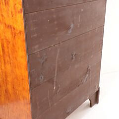 Labeled Eldred Wheeler Tiger Maple Chippendale Style Tall Chest