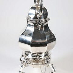 Edwardian Sterling Silver Tea Kettle on Lampstand Daniel & John Welby, London 1905