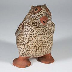 Native American Zuni Pottery Owl Effigy, Early 20th Century