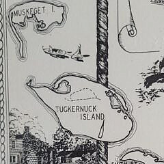 Scarce Mid Century Nantucket Island Pictorial Map