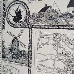 Scarce Mid Century Nantucket Island Pictorial Map