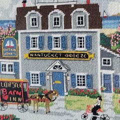Vintage Charles Wysocki Nantucket Breeze Pictorial Needlepoint