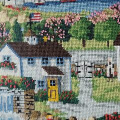 Vintage Charles Wysocki Nantucket Breeze Pictorial Needlepoint
