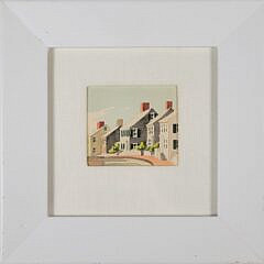 Doris and Richard Beer Miniature Nantucket Watercolor “Captain’s Houses”