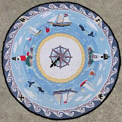 Vintage Claire Murray Nantucket Island Lighthouses Hooked Rug