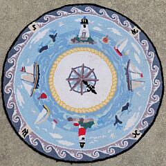 Vintage Claire Murray Nantucket Island Lighthouses Hooked Rug