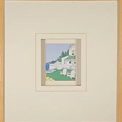 Vintage Eric Holch Lithograph Print “On The Lawn” Nantucket