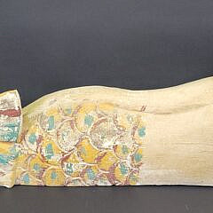 Vintage Carved and Painted Bathing Mermaid Full Body Sculpture, 20th century