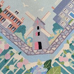 Large Vintage Claire Murray Nantucket Landmarks Hooked Rug, 20th century