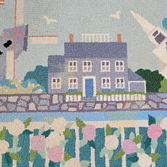 Large Vintage Claire Murray Nantucket Landmarks Hooked Rug, 20th century