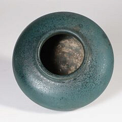 Grueby Dark Green Glazed Pottery Bowl, circa 1895-1910, Unsigned