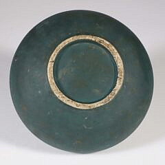 Grueby Dark Green Glazed Pottery Bowl, circa 1895-1910, Unsigned