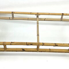 Vintage Bamboo and Rattan Rectangular Glass Top Coffee Table, 20th century