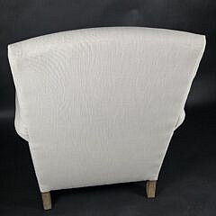 Restoration Hardware French Style Upholstered White Linen Reading Club Chair