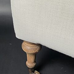 Restoration Hardware French Style Upholstered White Linen Reading Club Chair
