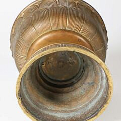 Asian Bronze Lotus Pedestal Bowl, 19th / 20th Century