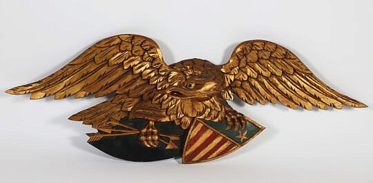 Louisburg Style Giltwood Eagle Wall Plaque by Richard Orr
