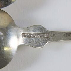 Two Nantucket Coin Silver Teaspoons by J. Easton 2nd, 19th Century
