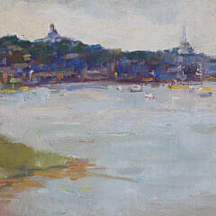 David Lazarus Oil on Canvas “Nantucket Town From Monomoy”