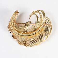 Tiffany & Co. 18k Yellow Gold Feather Brooch
